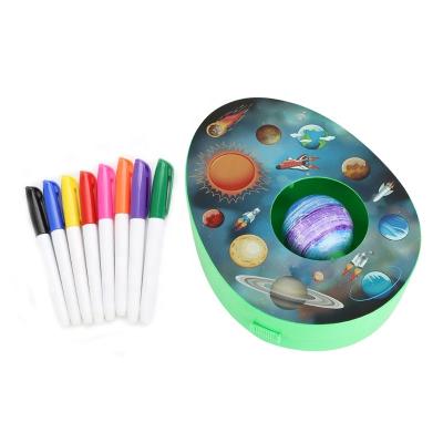 China DIY Eco-friendly Stem Educational Planet Painted Egg Toys For Kid Coloring Games Easter Egg Decorating Machine 2021 Suction Toy for sale