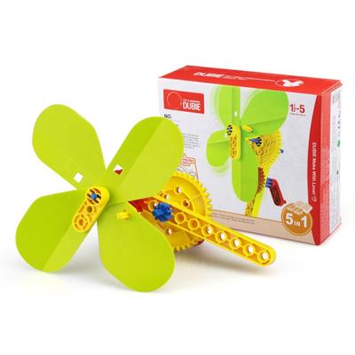 China Eco-friendly material rod DIY assembling creative educational 5 in 1 hand fan building block toys for children for sale