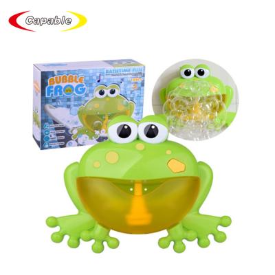 China New Arrival Eco-friendly Electric Baby Bath Toy Bubble Memory Maker Frog Bubble Machine With Music for sale