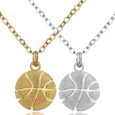 China Alloy Casual / Sports Basketball Necklace Stainless Steel Necklace Sports Pendant Necklace for sale