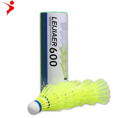 China Polygonal Badminton Shuttlecock Cork LEIJIAER Mavis 600 PU Badminton Outdoor Sports Badminton Accessories Durable Nylon Shuttlecock for sale