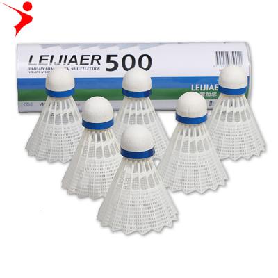 China Durable Shuttlecock PU Close Up LEIJIAER500 6 Pcs / Set Nylon Badminton FeatherOutdoor Sports Badminton Accessories for sale