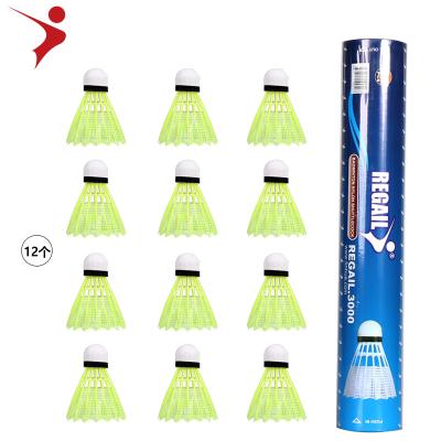 China Practice Regail Low Price Sports Promotion Badminton Nylon Shuttlecocks 12 PC Durable Nylon Tube Copy Badminton Shuttlecock for sale