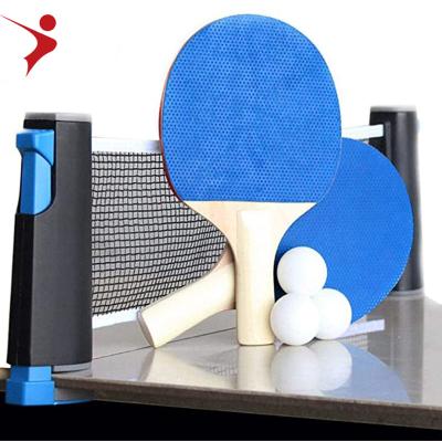 China +Rubber Wooden Retractable Ping Pong Net Set Professional Ping Pong Racket Set Case Customized Logo Maker Directly for sale