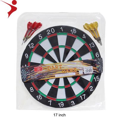 China Durable Target Throwing Game Dart Game 17 Inch 6 Pcs Dart With Steel Net Dart Board Toys OEM Material Wall Packing Kids Origin for sale