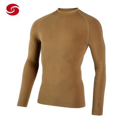 China Camisa redonda respirable del cuello de la manga de la camisa táctica militar larga de Brown para el hombre en venta