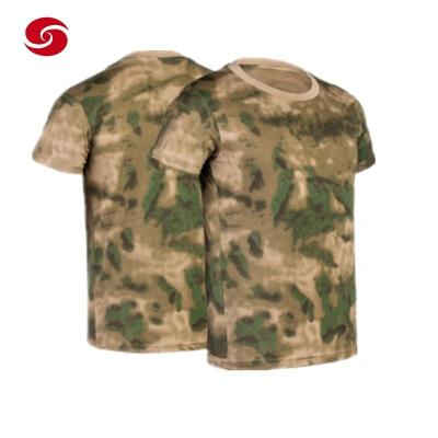 China                                  Military Army Training Camouflage Cotton Short Tshirt Mens              for sale