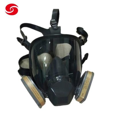 China                                  Military Black Full Glasses Full Face Double Air Filter Gas Mask              for sale