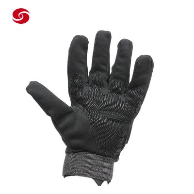 China                                  Tactical Military Police Multifunction Training Full Fingers Policeman Guard Safety Protective Work Duty Leather Gloves              for sale