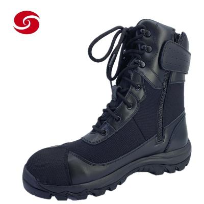 China Botas al aire libre del entrenamiento del viaje del combate de la policía militar táctica de cuero negra del ejército en venta