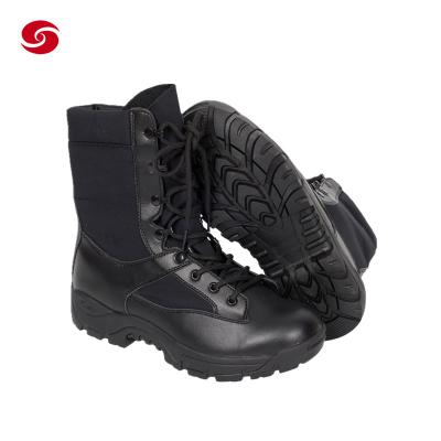 China El combate militar táctico negro calza las botas de cuero de Solider de las botas de combate del ejército en venta