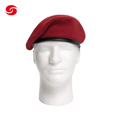 China Flat Top Comfortable Wool Military Beret Hats For Women Multi Color for sale