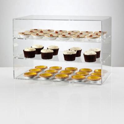 China Coffee Shops& food outlets& Food Market Stalls Hot Selling Clear Acrylic Food Display Showcase for sale