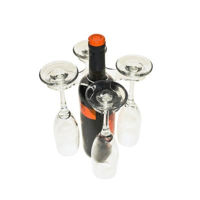 China Weddings& house warmings& birthdays clear wholesale acrylic 4 wine glass holder for wine bottle for sale