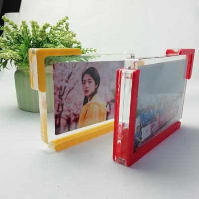 China home & Custom Colorful Acrylic Gift Wedding Favor Magnet Photo / Picture Frame With Self Stand for sale