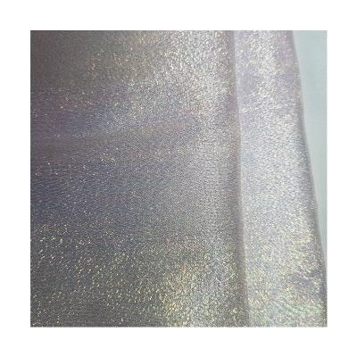 China High Quality Polyester Shrink-Resistant 100% Sheer Lightweight Rainbow Organza Fabric For Women's Dress for sale