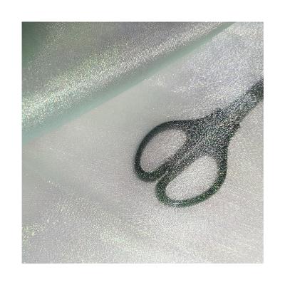 China Shrink-Resistant Can Be Customized 100% Sheer Polyester Lightweight Rainbow Organza Fabric For Women's Dress for sale