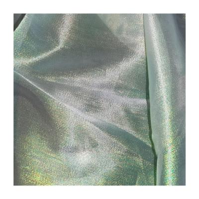 China 100% Sheer Polyester Shrink-Resistant Lightweight Rainbow Organza Fabric For Women's Dress Factory Direct Sale for sale