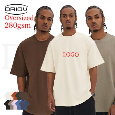 China Other LOGO 280g ink blast print t-shirt streetwear fashion diy t-shirt diy cotton oversized t-shirt with print custom logo embroider for sale