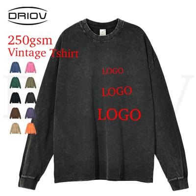 China OEM Logo Custom Long Sleeve T-shirt Fashion Round Neck Unisex Oversized Men's Other Long Sleeve T-Shirt for sale