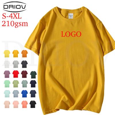 China 210g 22 Colors Base Anti-Wrinkle High Quality T-shirts Hot Stamping Letter Design Tee Crewneck Custom Design T-shirt For Unisex for sale