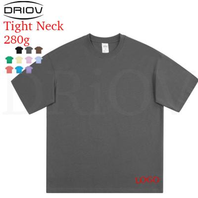 China Anti-wrinkle 280g small neck dtg t-shirt Driov factory OEM design t-shirt summer cotton sample t-shirt for men for sale