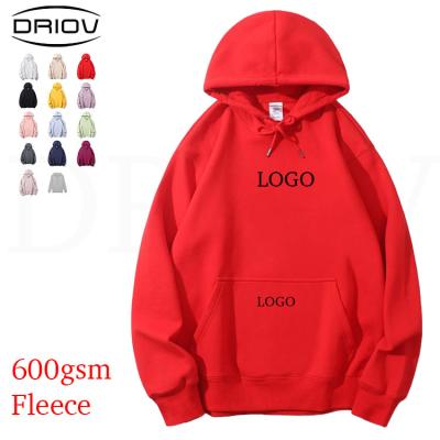 China 600g Cotton Printed Anti-wrinkle Customized Hoodie High Quality Printing Custom Logo Men Heavyweight Oversized Plus Size Mens Hoodies for sale