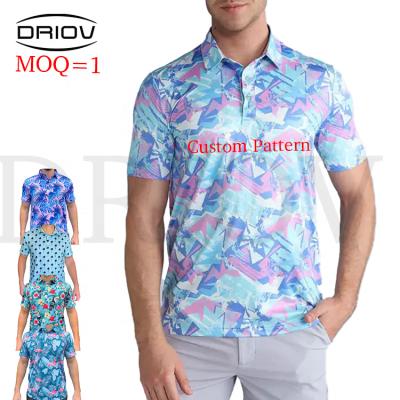 China High Quality Custom Made Sublimation Polyester Anti-Wrinkle Print Men's Quick Dry Shirts Full Sublimation Polo T-shirt Breathable Logo Fit Sports Golf Shirt for sale