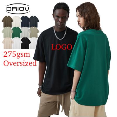 China Wholesale Design Anti-Wrinkle Heavyweight 275GSM Blank Logo Drop Shoulder Blank Logo 100% Cotton Men's T-shirt T-shirt Plus Size T-shirt for sale