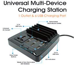 China 6-Port Family-Sized Wall Charger Multi Port USB Charger Portable for sale