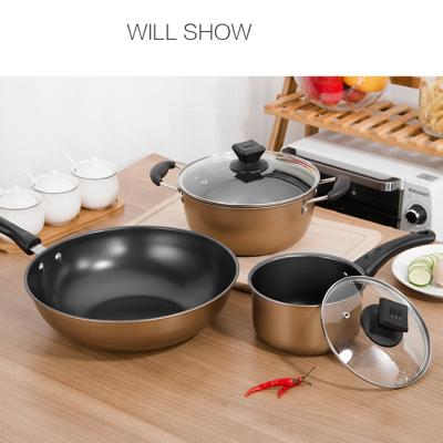 China Sustainable Wholesale Cooking Pot Set Cookware Sets Nonstick Cookware Set Kitchen for sale