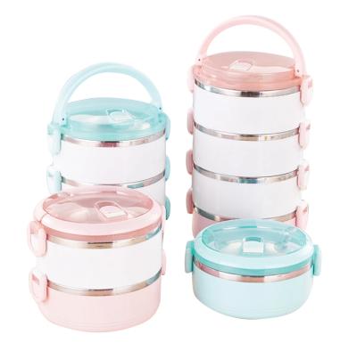 China Freshness Preservation Lunch Box Set Stainless Steel 4 Layers Stainless Steel Bowl Children School Stackable Hot Bowl for sale