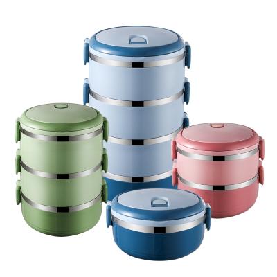 China Beoto Portable Stainless Steel Round Multilayer Bowl Food Container Freshness Keeping Bowl Wholesale for Adults Kids for sale