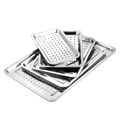 China Wholesale High Quality Stainless Steel Eco-friendly Tray Food Tray Rectangular Tray Serving for sale