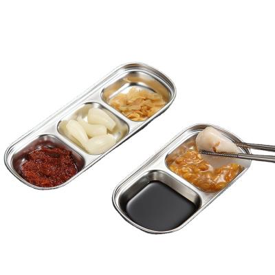 China Logo Factory Customized Stainless Steel Serving Seasoning Eco - Friendly Plating Soy Sauce Dishes for sale