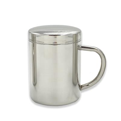 China Modern Double Wall Stainless Steel Drinks Mug Coffee Mug With 304 Handle Water Mug Large For Drinking Coffee And Tea Milk for sale