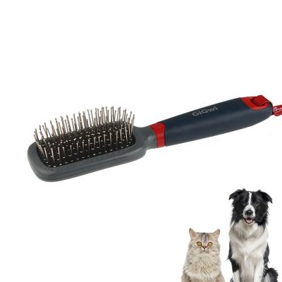 China GiGwi Sustainable Factory Wholesale Dog Grooming Throwing Comb Brush Pin Tools Pet Hair Removal Brush for sale