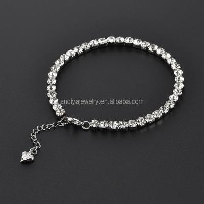 China Cute Classic Zircon Simple Silver Tennis Bracelet Trendy Jewelry For Women Girls for sale