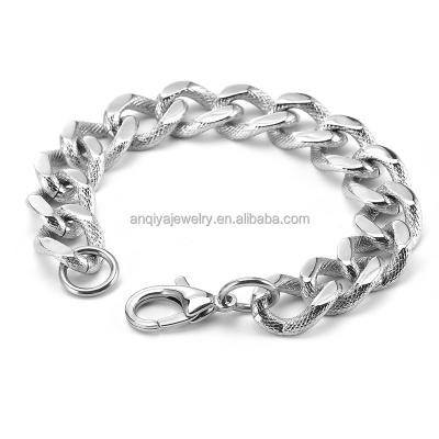 China Wholesale High Polish Surface Men's Chunky Bangle Bracelet Twisted Stainless Steel Chain Link Jewelry for sale