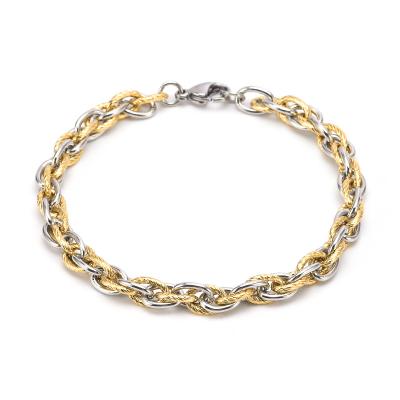 China Wholesale Two Color CLASSIC Factory Chain Bracelet Chunky Twisted Unisex Jewelry For Women Men for sale