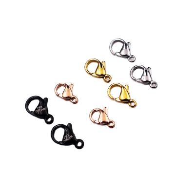 China High Quality Stainless Steel 14k 18k Gold Plated Lobster Clasps For Chain Necklaces Making for sale