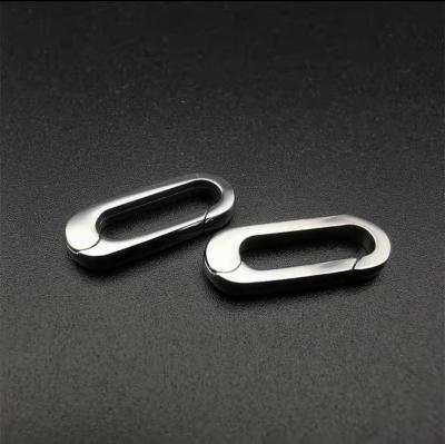 China 316L Stainless Steel 316L Oval Connector Lobster Clasp For Necklace Bracelet for sale