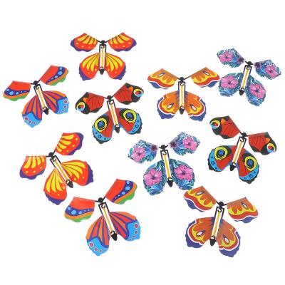 China Magic Flying Butterfly Toy Rubber Band Butterfly Surprise Gift Novelty Power Butterfly Party Magic Game Cogs for sale