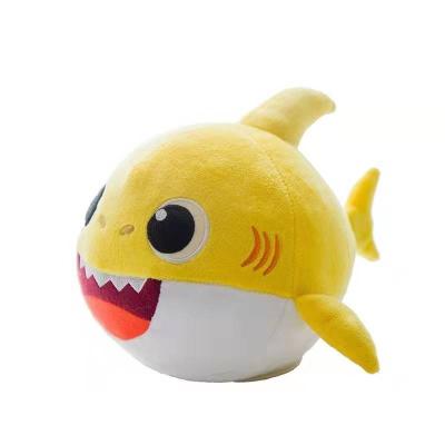 China Music Sound Baby Singing Shark Plush Stuffed Animal Rotating Running Shark Electric Light Voice Recording Shark Plush Toy for sale