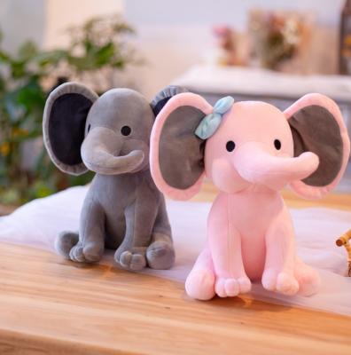 China Wholesale 25cm Baby Ears Baby Elephant Plush Toy Soft Elephant Stuffed Animals Large Sleeping Gift for sale