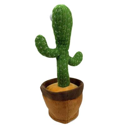 China New super hot funny dancing cactus toy singing recording cactus with lights for sale