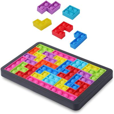 China Amazon Hot Sale Toy Amazon Hot Sale Silicone Early Education Sensory Building Block Puzzle Educational Push Bubble for sale