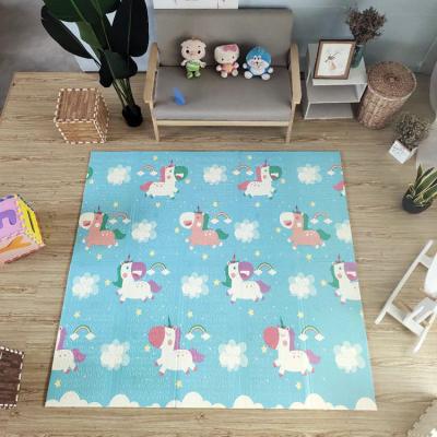 China Play 1.5 Cm Thick XPE Waterproof Folding Foam Mat Large Baby Crawling Mat Floor Non-Toxic Double Side Colorful Kids Play Mat for sale