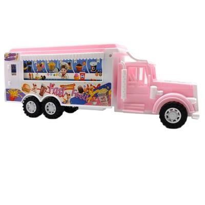 China Big Pink Diecast Truck Kids Size Fast Food Truck Diecast Model Educational Toys For Kids Gift for sale