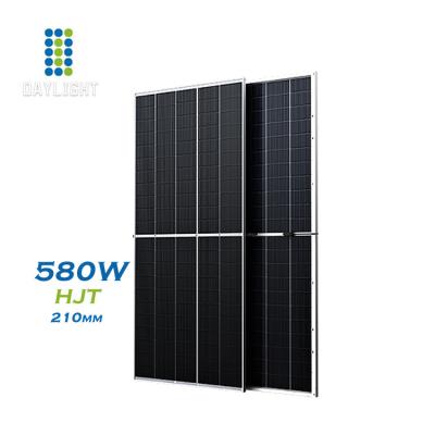 China Newest Technology Resale 560W 570W 580watt HJT Solar Panel Mono Bifacial Model 210mmx105mm PV Solar Panel Commercial Rooftop Good for sale